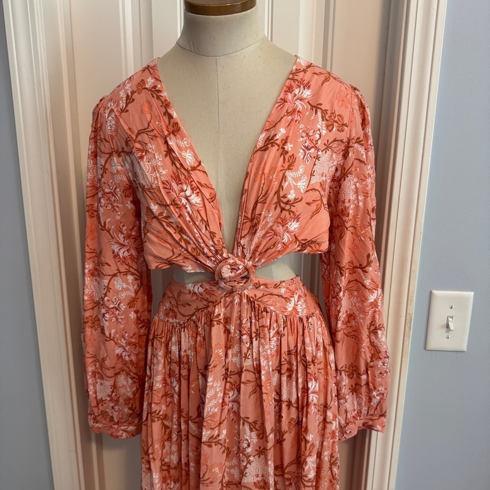 NEW Lucca Large Soraya Floral Cutout Maxi Dress ~ Boho Beach Tropical Vacation - Picture 3 of 10